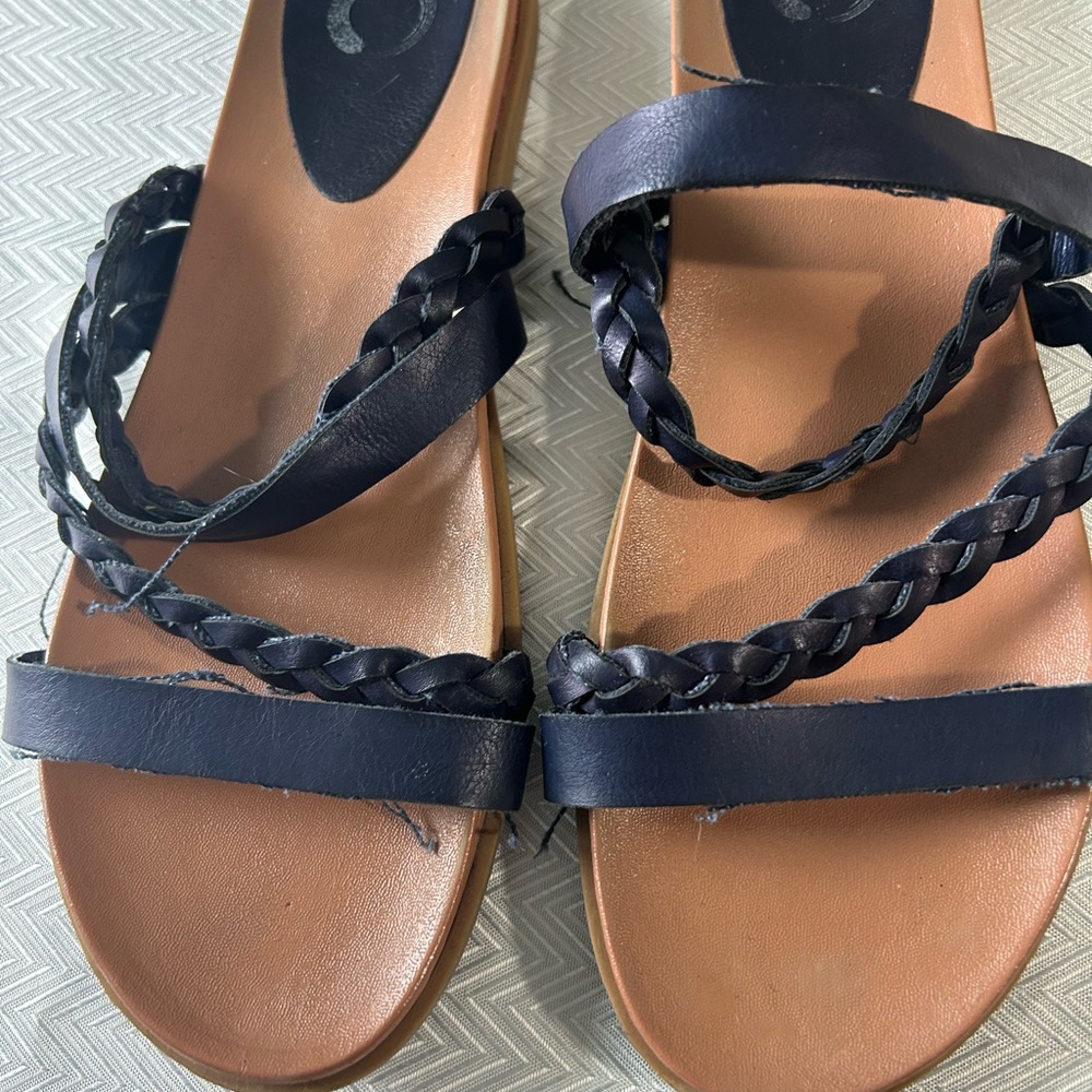 Journee Collection Navy Braided Sandals